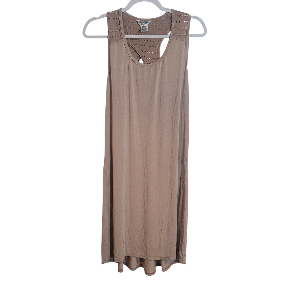 Hard Tail Forever Women's Size Large Taupe Easy Peasy Racerback Mini Tank Dress